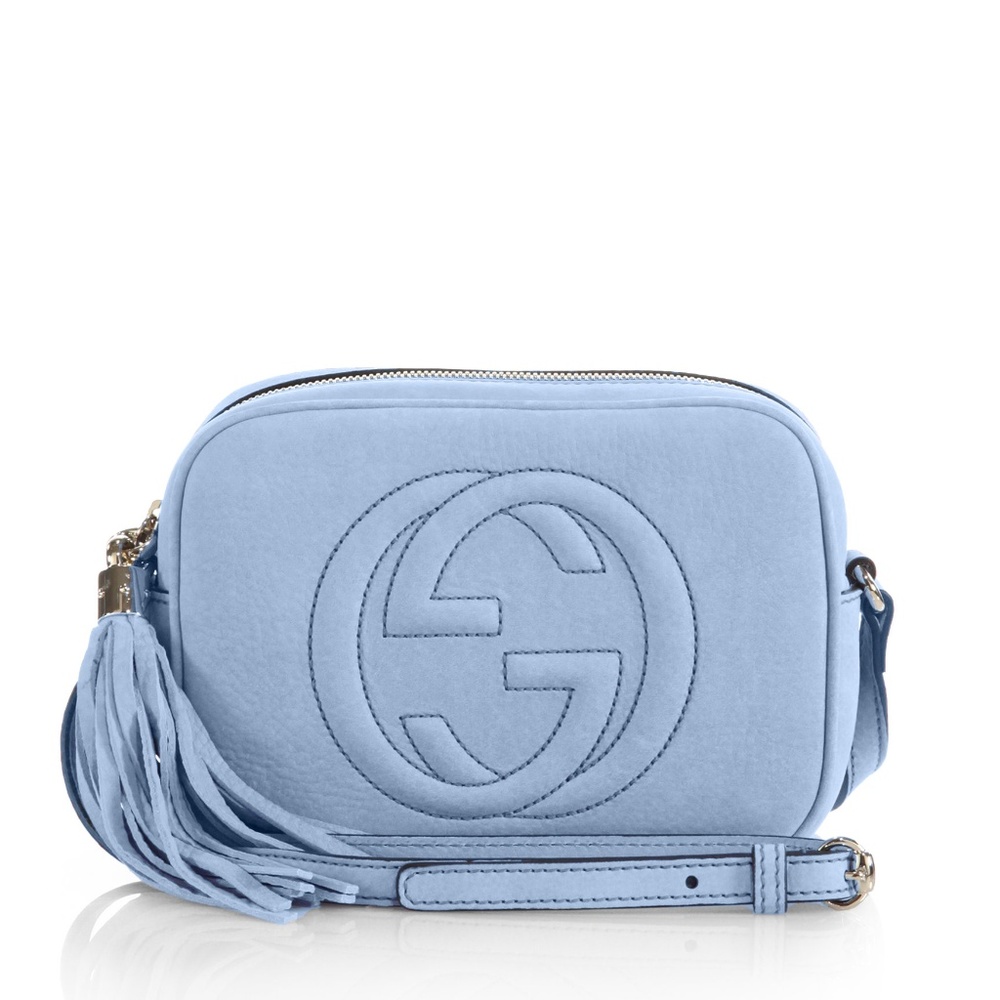 gucci soho disco nubuck leather baby blue - Picture 1 of 1